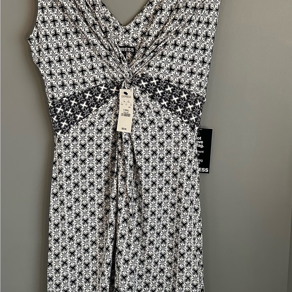 Express Mid-Length V-Neck Sleeveless Dress